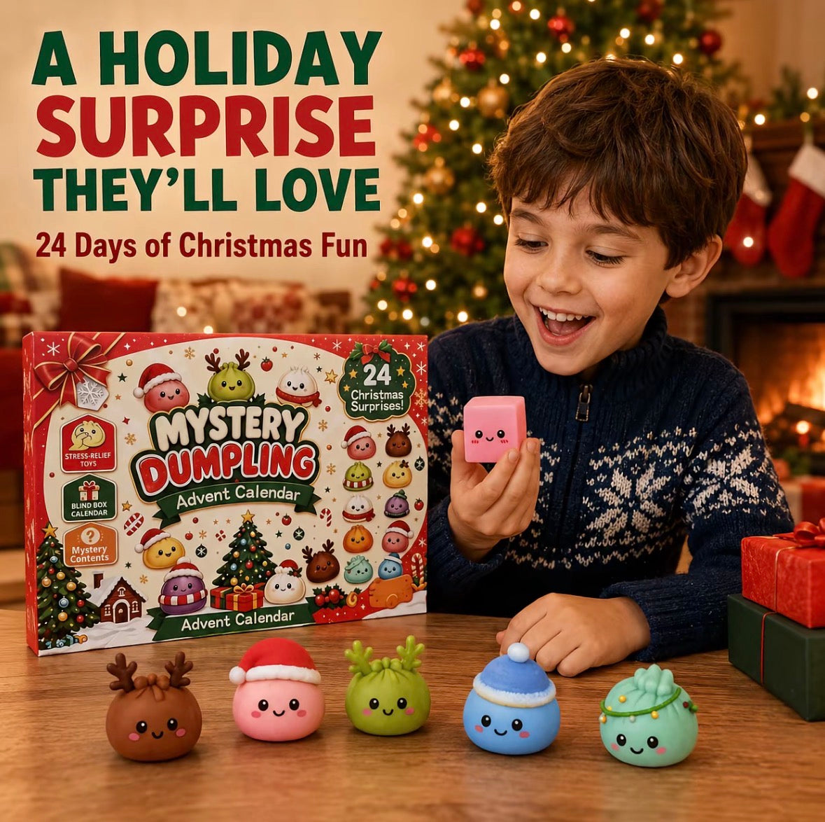 Christmas Squishy Advent Calendar 2026, Fidget Countdown Calendar