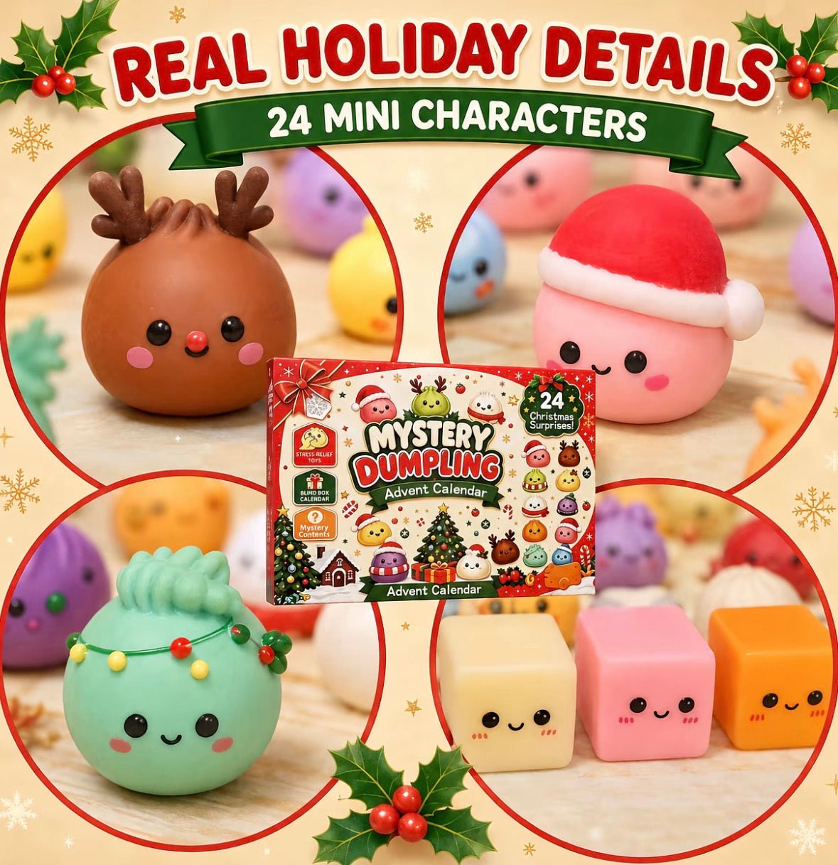 Christmas Squishy Advent Calendar 2026, Fidget Countdown Calendar